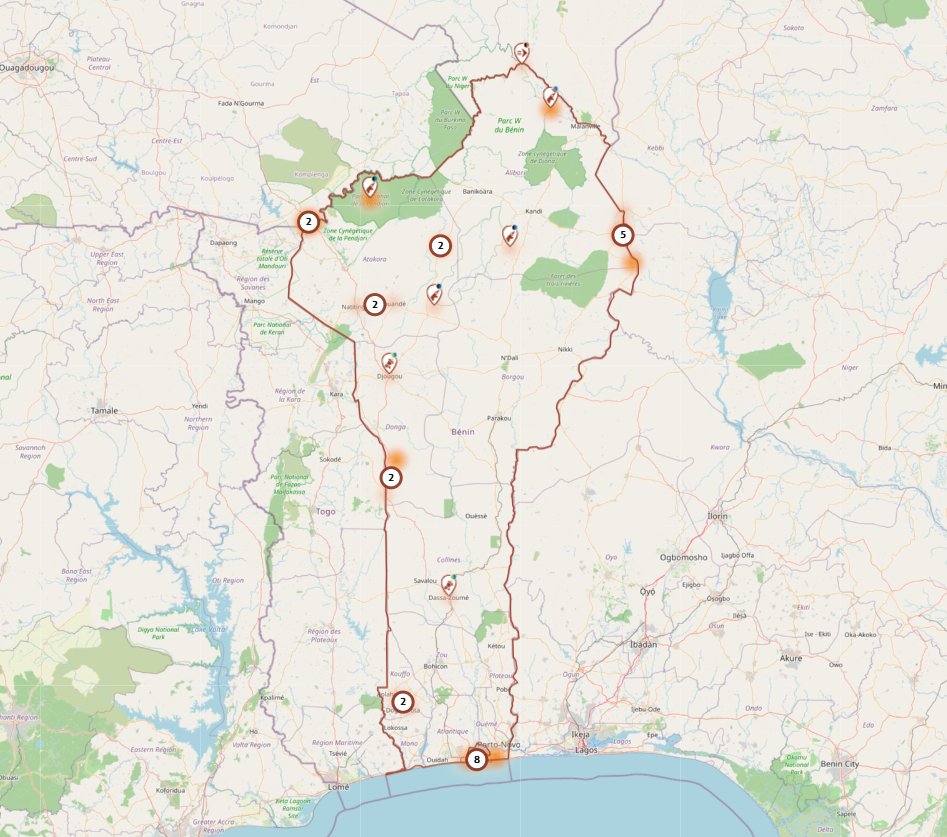 Carte Bénin